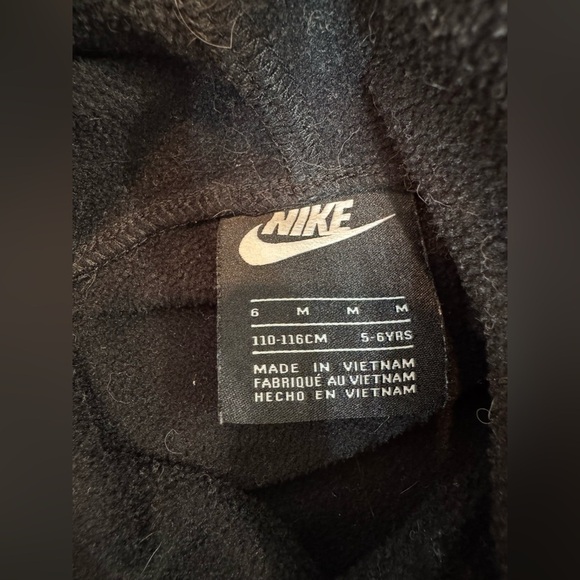 Girls Black Cheetah Nike Dri-Fit Hooded Sweatshirt Sz 6 Med - Picture 3 of 5